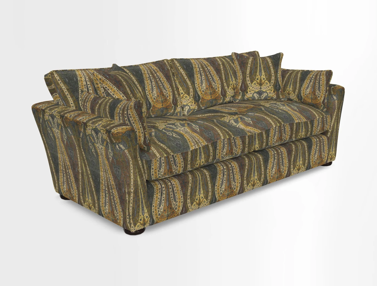 Aldeburgh 3 Seater Sofa in Cloth 22 Bayadere Seal with Scatters in Bayadere & Barcode Seal