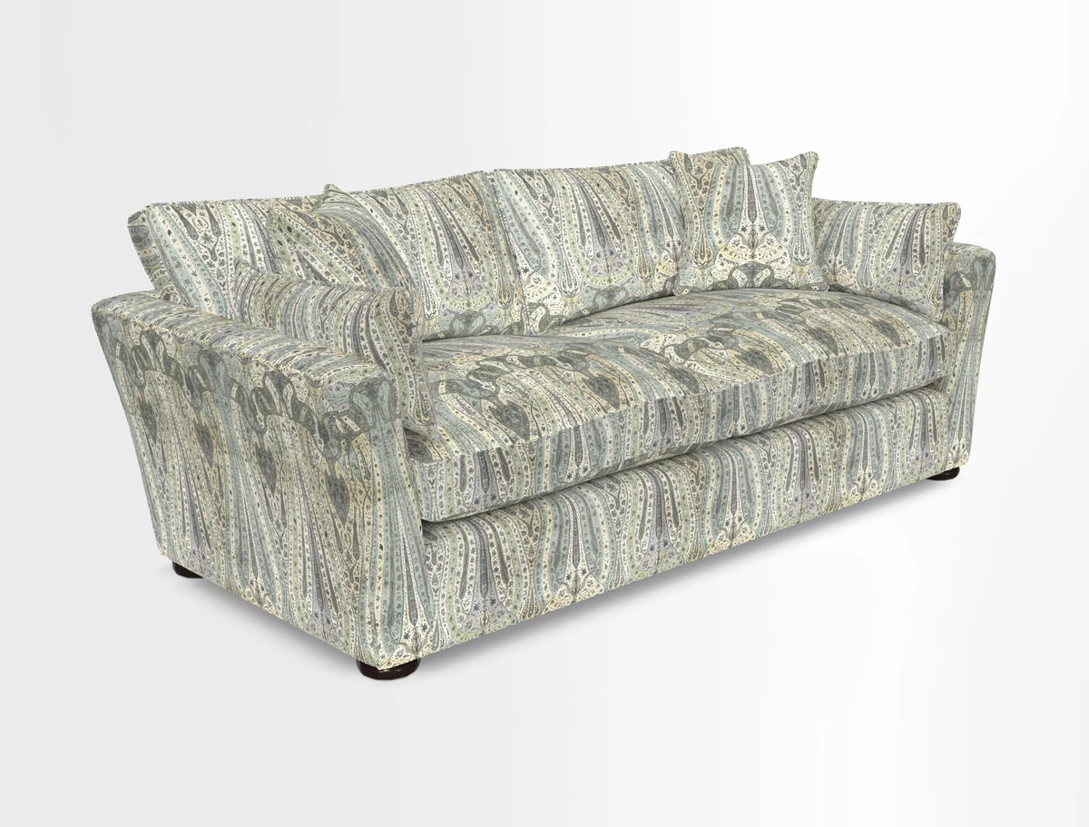 Aldeburgh 3 Seater Sofa in Cloth 22 Bayadere Seal with Scatters in Bayadere & Barcode Seal