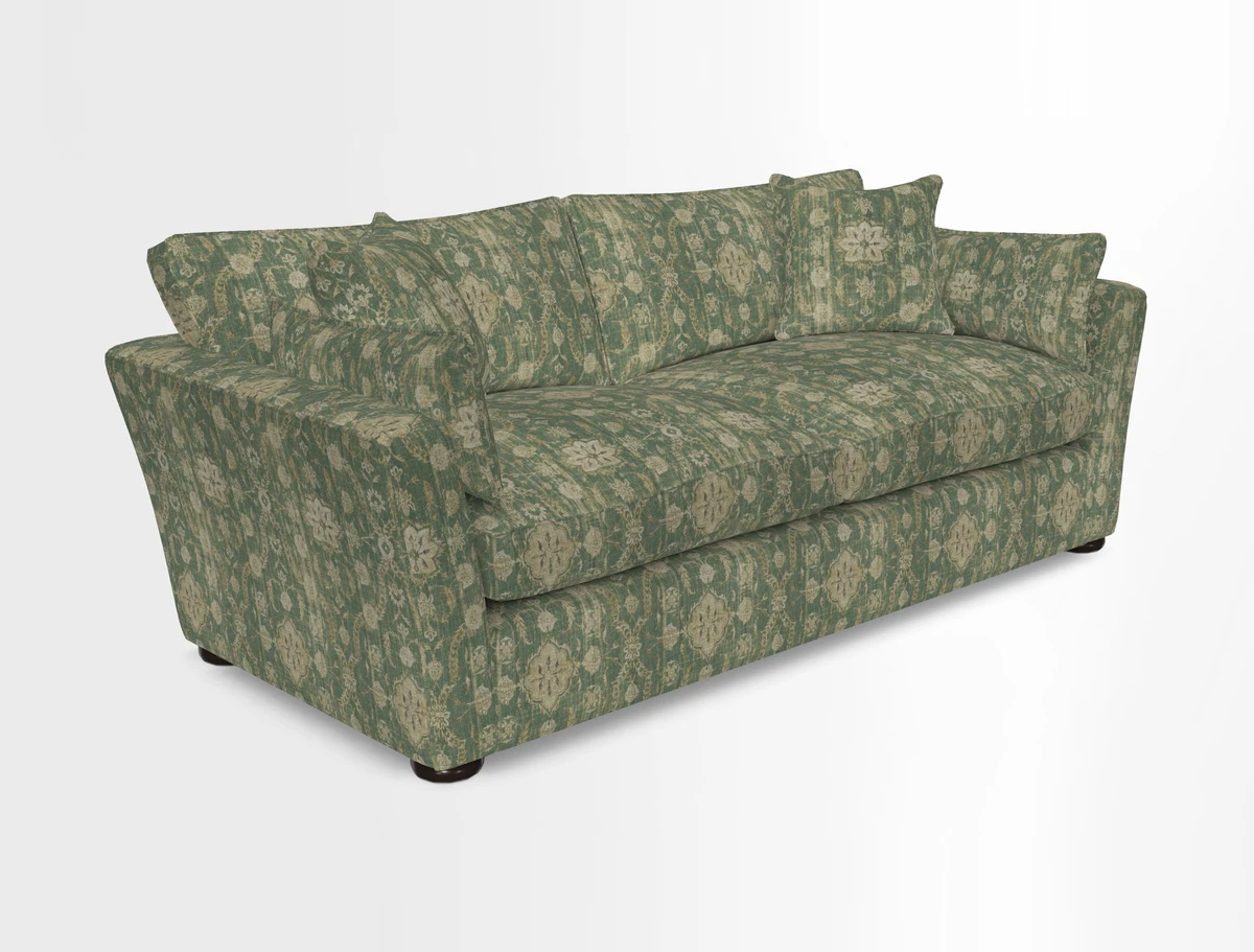 Aldeburgh 3 Seater Sofa in Cloth 22 Bayadere Seal with Scatters in Bayadere & Barcode Seal