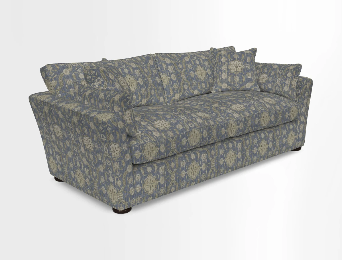 Aldeburgh 3 Seater Sofa in Cloth 22 Bayadere Seal with Scatters in Bayadere & Barcode Seal