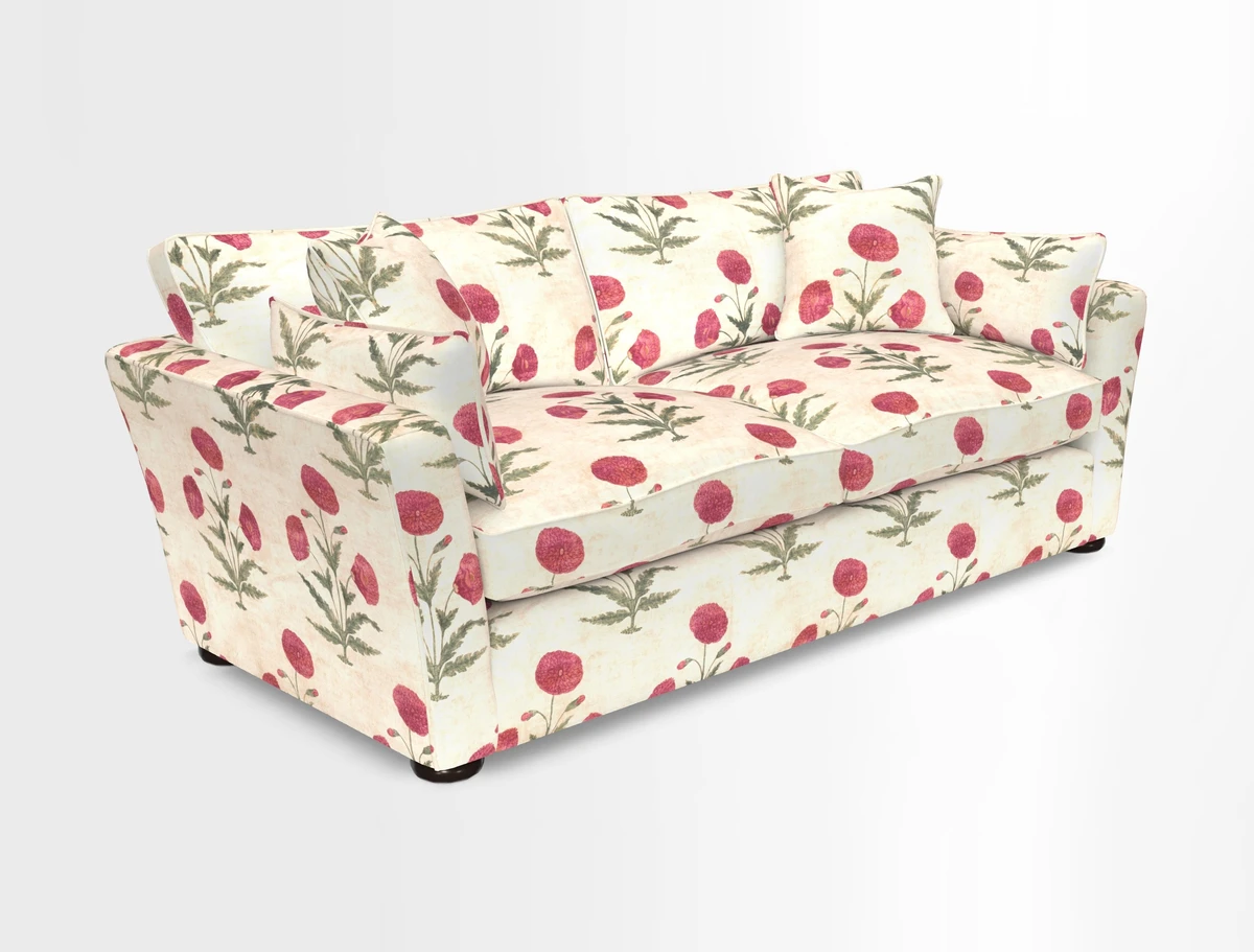 Aldeburgh 3 Seater Sofa in Cloth 22 Bayadere Seal with Scatters in Bayadere & Barcode Seal