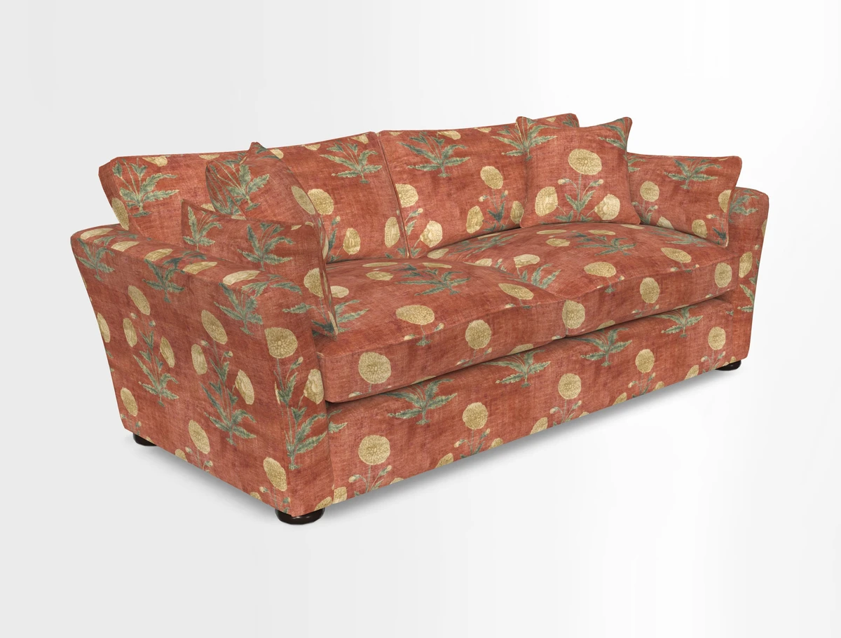 Aldeburgh 3 Seater Sofa in Cloth 22 Bayadere Seal with Scatters in Bayadere & Barcode Seal