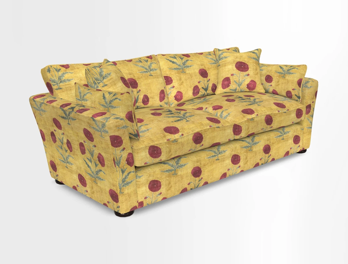 Aldeburgh 3 Seater Sofa in Cloth 22 Bayadere Seal with Scatters in Bayadere & Barcode Seal