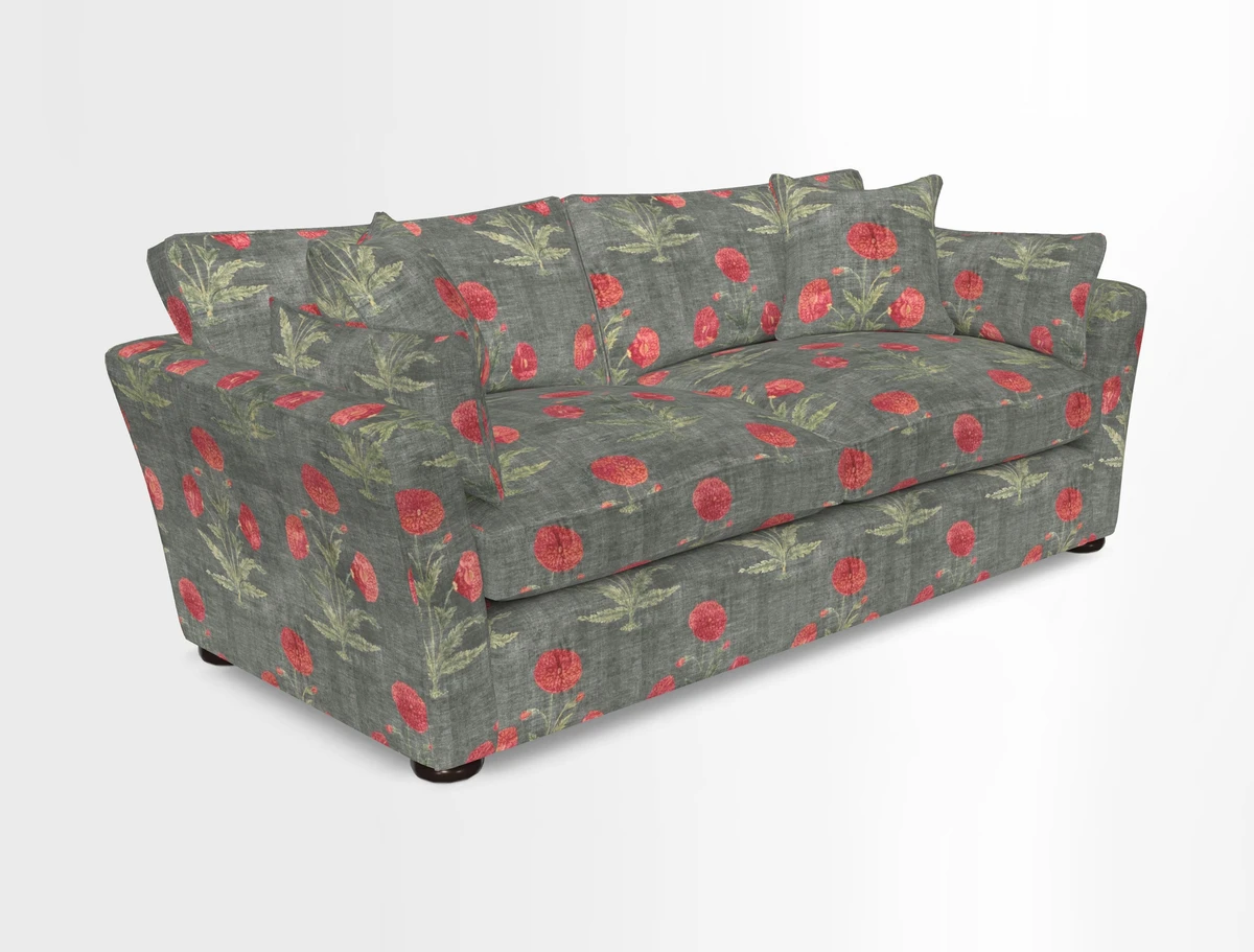 Aldeburgh 3 Seater Sofa in Cloth 22 Bayadere Seal with Scatters in Bayadere & Barcode Seal