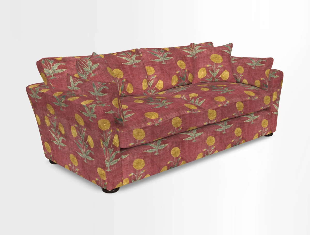 Aldeburgh 3 Seater Sofa in Cloth 22 Bayadere Seal with Scatters in Bayadere & Barcode Seal