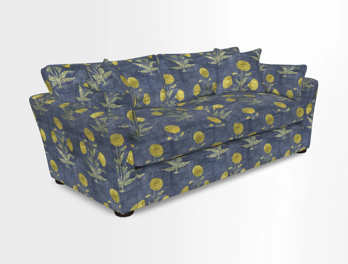 Aldeburgh 3 Seater Sofa in Cloth 22 Bayadere Seal with Scatters in Bayadere & Barcode Seal