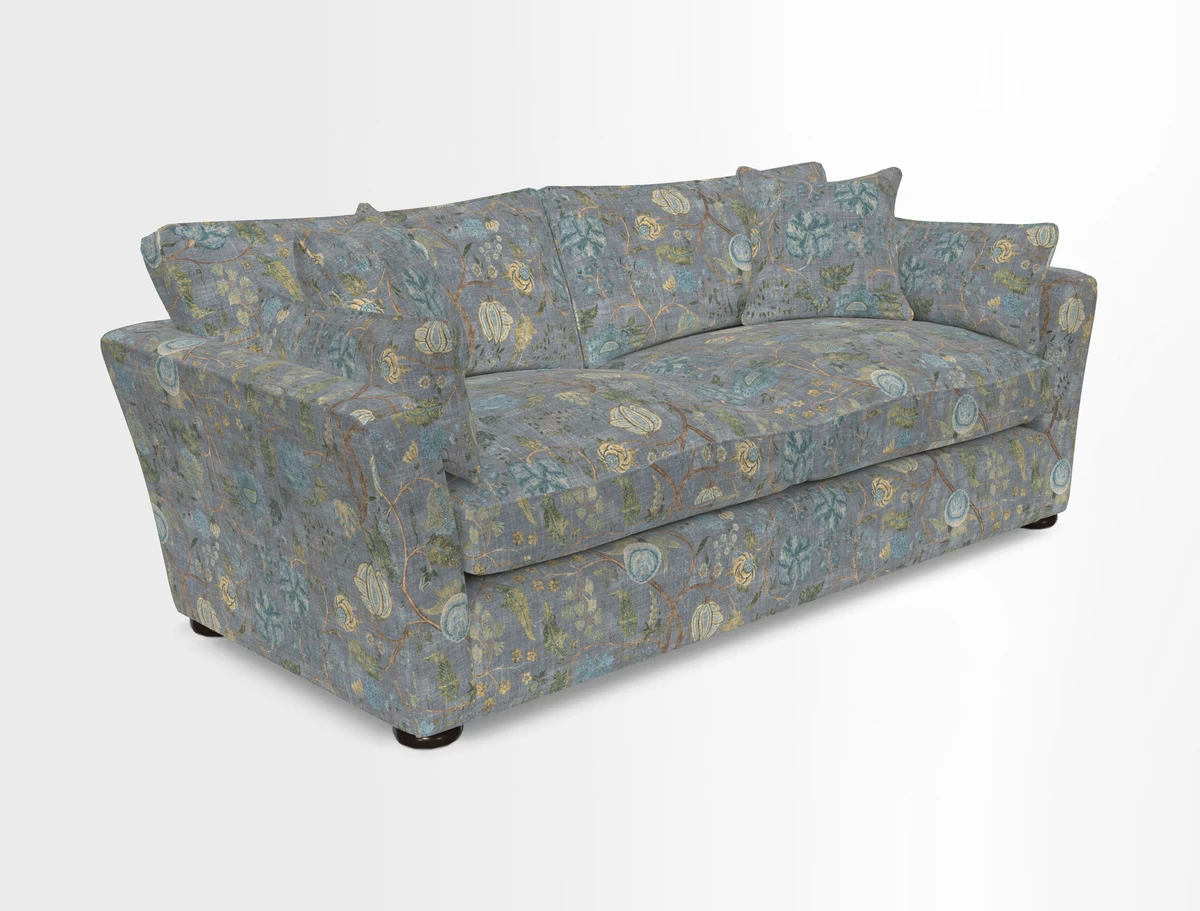 Aldeburgh 3 Seater Sofa in Cloth 22 Bayadere Seal with Scatters in Bayadere & Barcode Seal