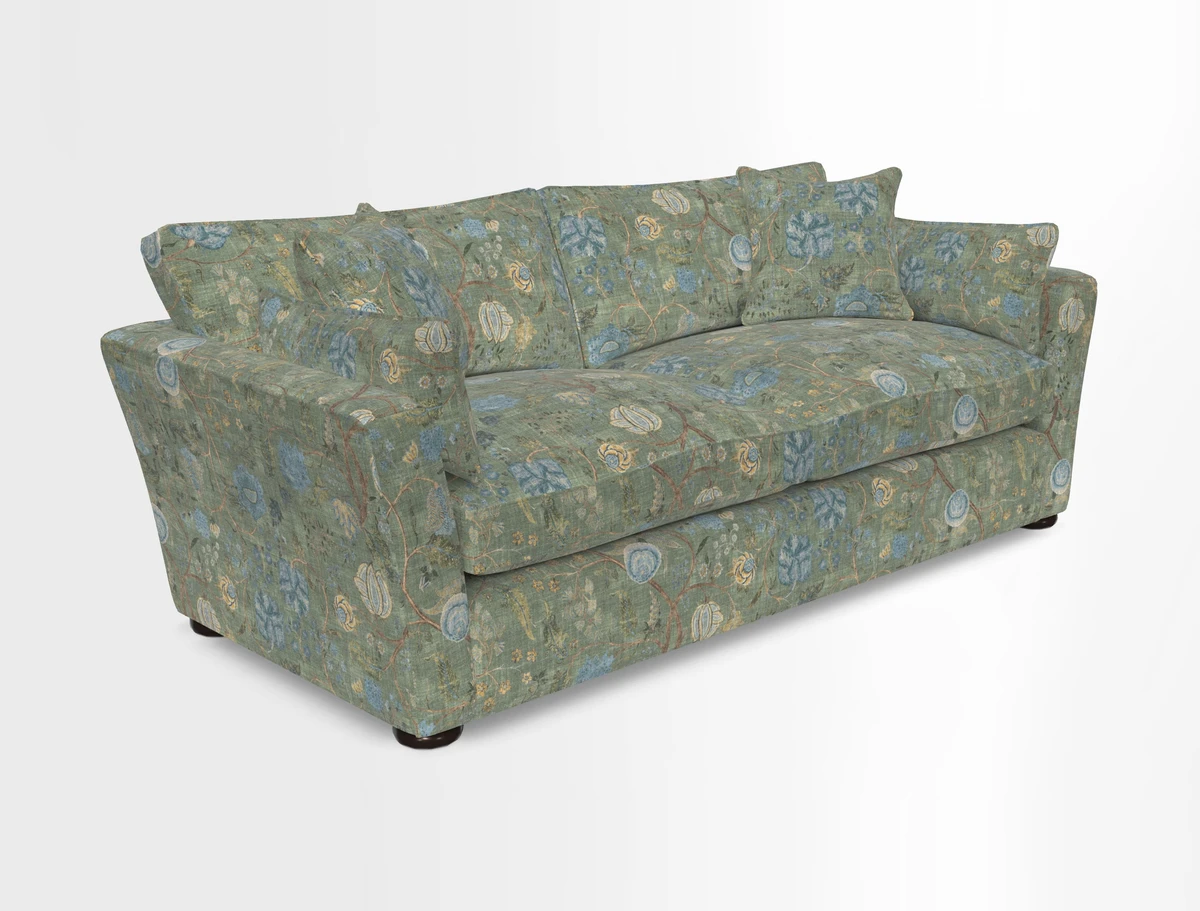 Aldeburgh 3 Seater Sofa in Cloth 22 Bayadere Seal with Scatters in Bayadere & Barcode Seal