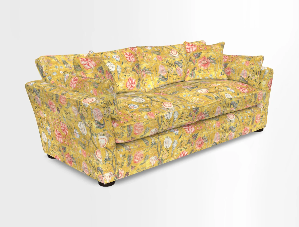 Aldeburgh 3 Seater Sofa in Cloth 22 Bayadere Seal with Scatters in Bayadere & Barcode Seal