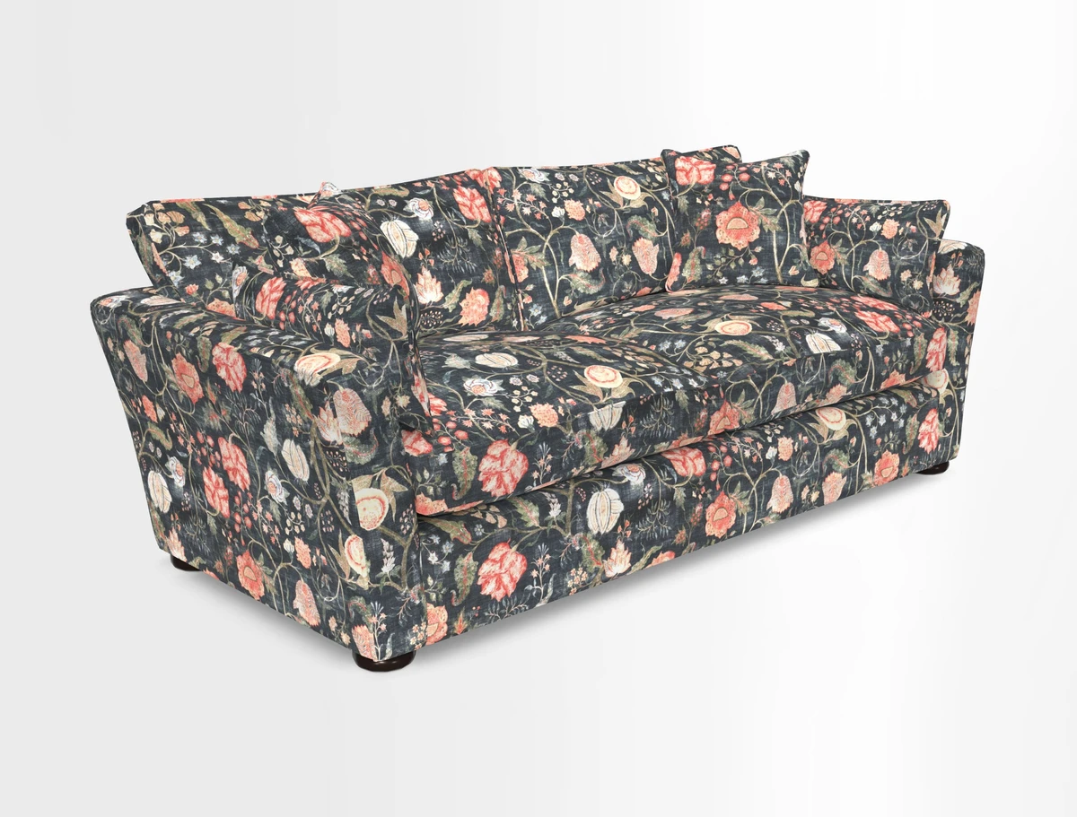 Aldeburgh 3 Seater Sofa in Cloth 22 Bayadere Seal with Scatters in Bayadere & Barcode Seal