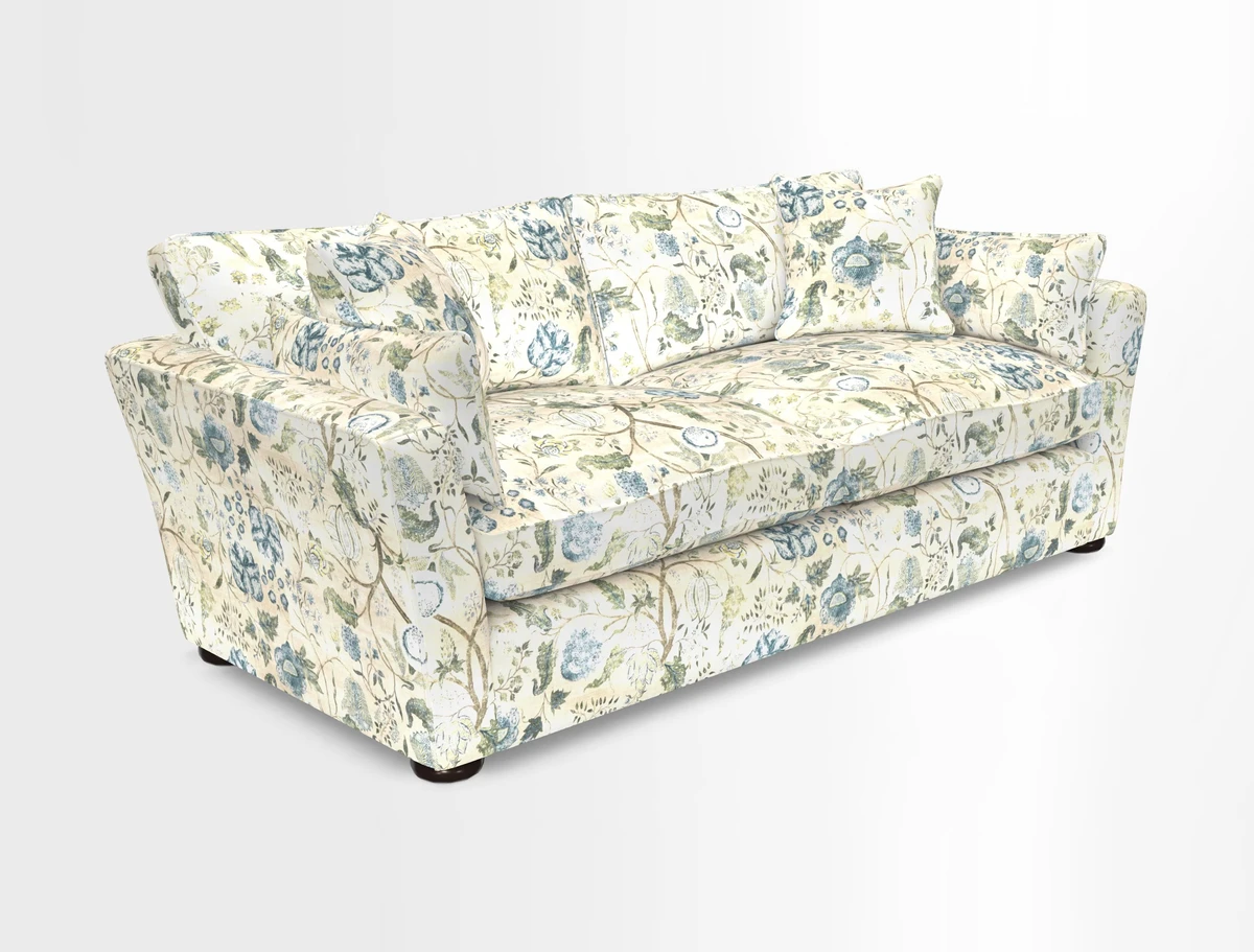 Aldeburgh 3 Seater Sofa in Cloth 22 Bayadere Seal with Scatters in Bayadere & Barcode Seal
