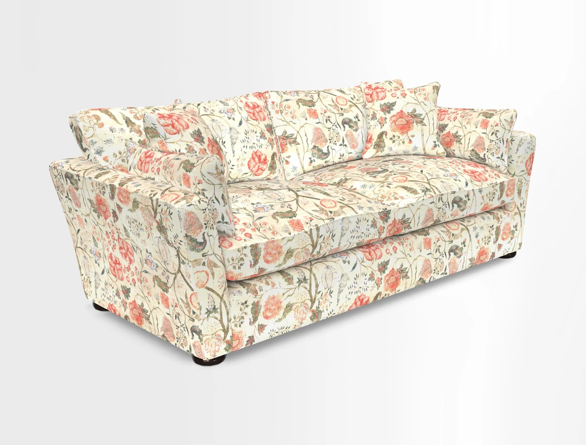 Aldeburgh 3 Seater Sofa in Cloth 22 Bayadere Seal with Scatters in Bayadere & Barcode Seal
