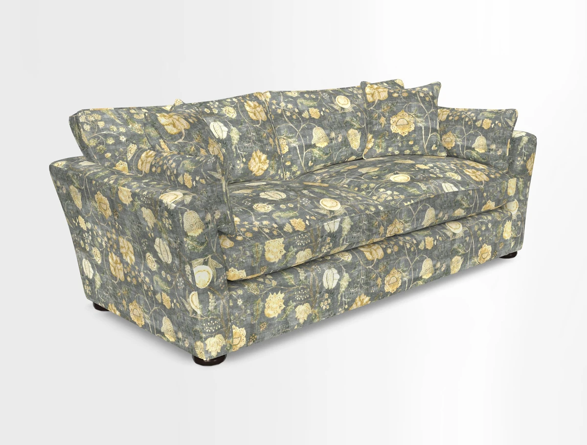 Aldeburgh 3 Seater Sofa in Cloth 22 Bayadere Seal with Scatters in Bayadere & Barcode Seal