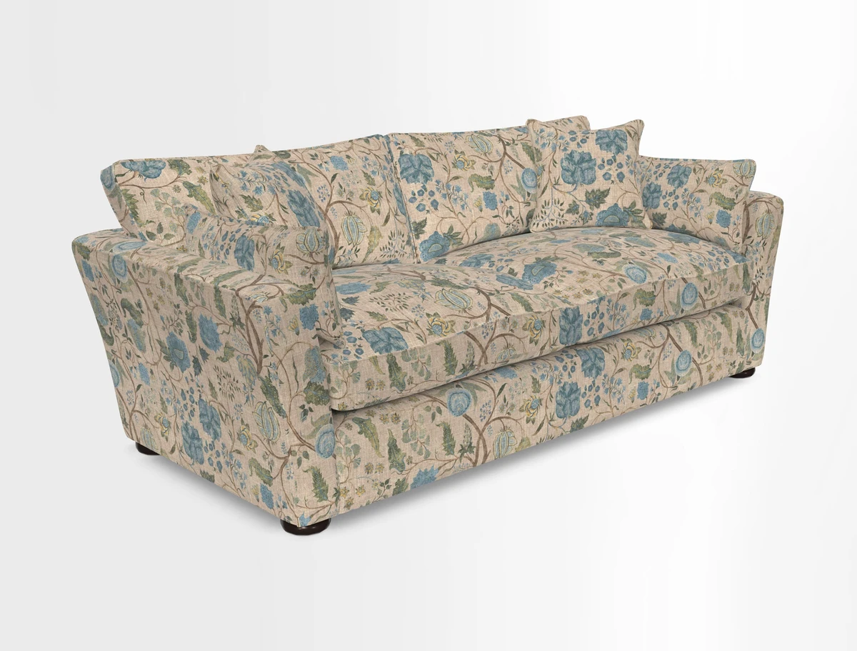 Aldeburgh 3 Seater Sofa in Cloth 22 Bayadere Seal with Scatters in Bayadere & Barcode Seal