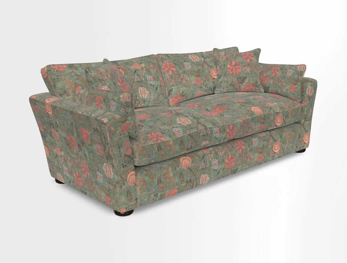 Aldeburgh 3 Seater Sofa in Cloth 22 Bayadere Seal with Scatters in Bayadere & Barcode Seal