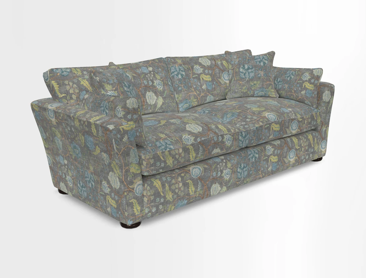 Aldeburgh 3 Seater Sofa in Cloth 22 Bayadere Seal with Scatters in Bayadere & Barcode Seal