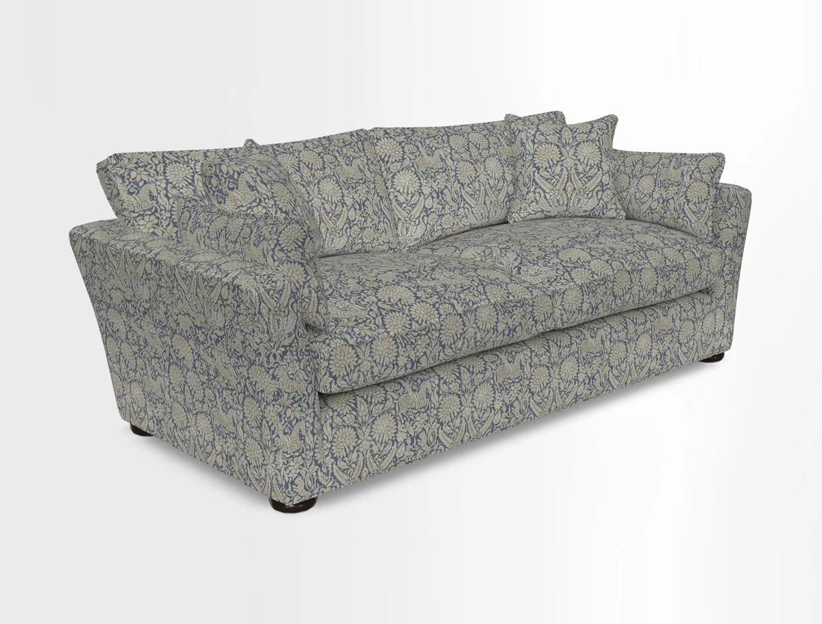 Aldeburgh 3 Seater Sofa in Cloth 22 Bayadere Seal with Scatters in Bayadere & Barcode Seal