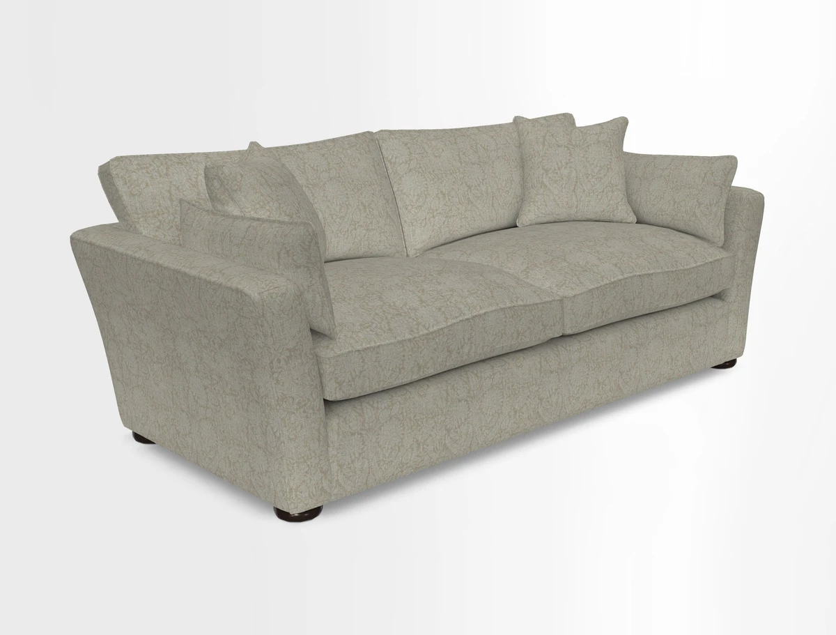 Aldeburgh 3 Seater Sofa in Cloth 22 Bayadere Seal with Scatters in Bayadere & Barcode Seal