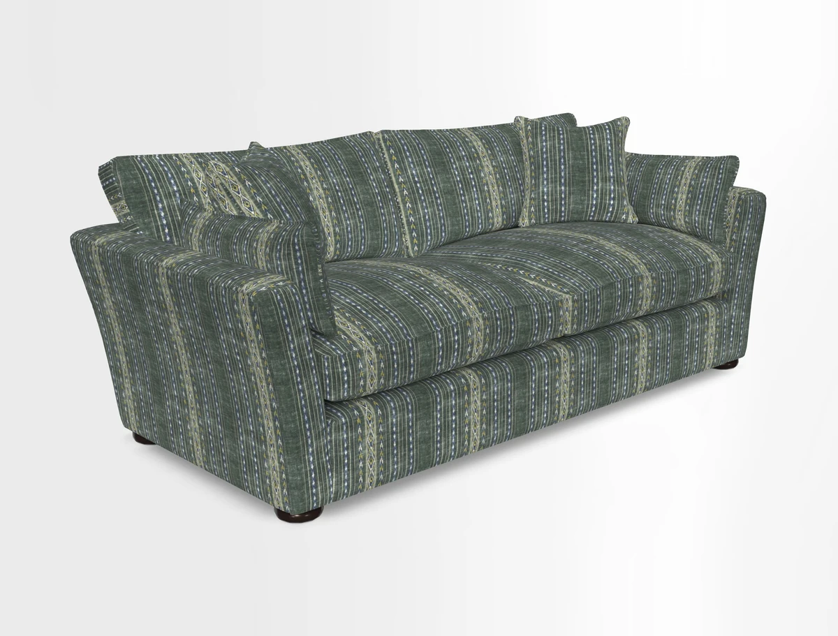 Aldeburgh 3 Seater Sofa in Cloth 22 Bayadere Seal with Scatters in Bayadere & Barcode Seal