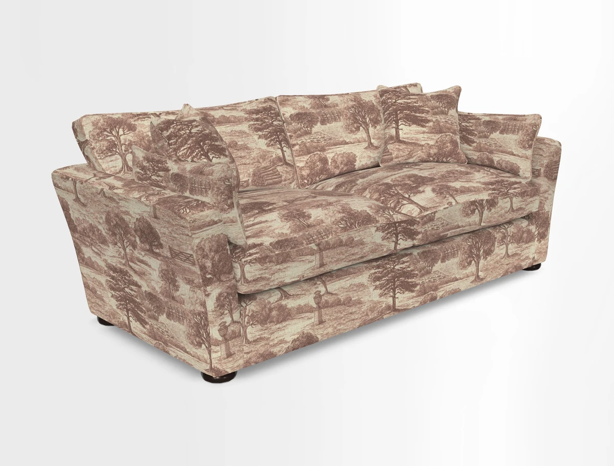 Aldeburgh 3 Seater Sofa in Cloth 22 Bayadere Seal with Scatters in Bayadere & Barcode Seal