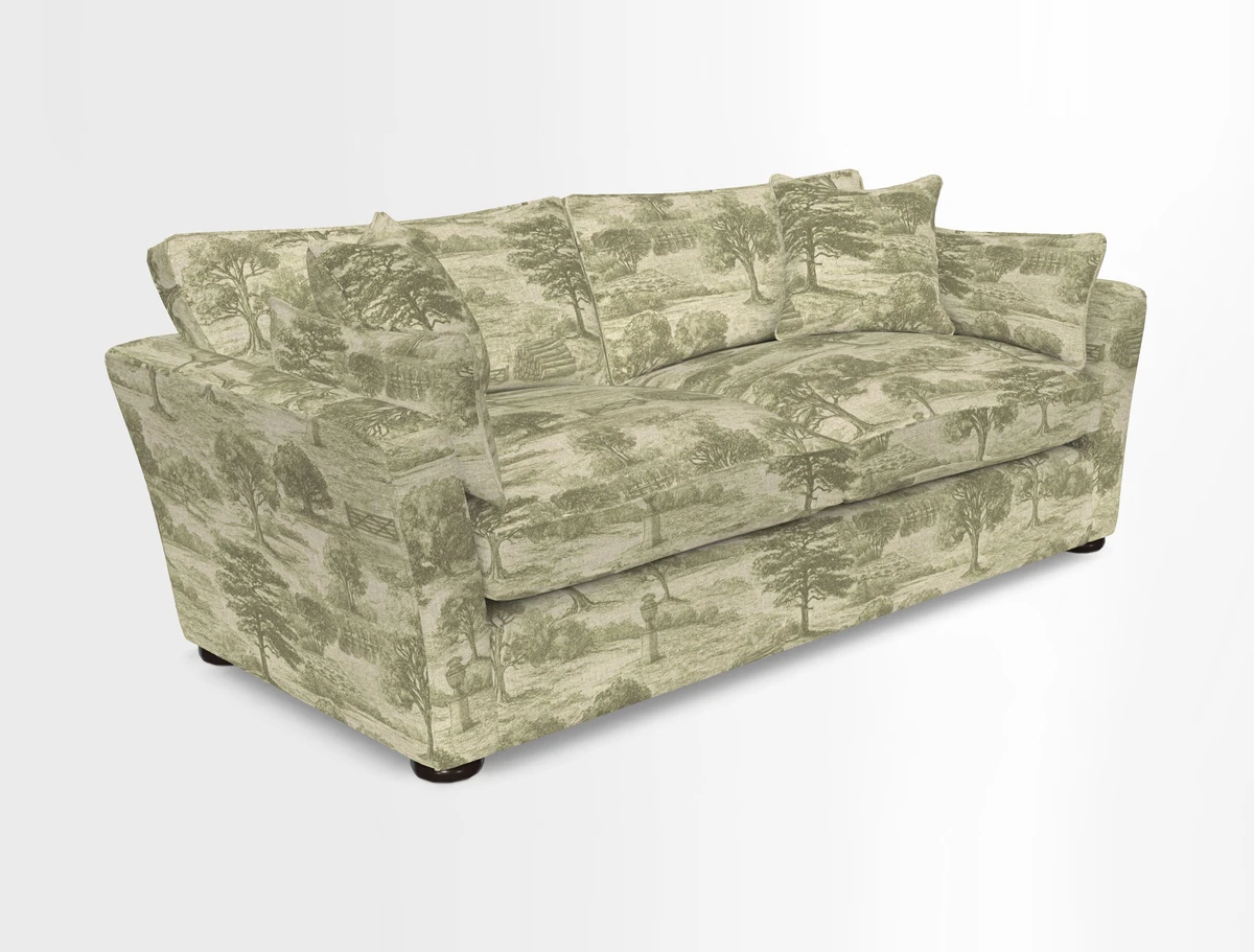 Aldeburgh 3 Seater Sofa in Cloth 22 Bayadere Seal with Scatters in Bayadere & Barcode Seal