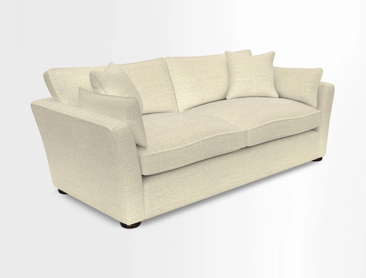 Aldeburgh 3 Seater Sofa in Cloth 22 Bayadere Seal with Scatters in Bayadere & Barcode Seal