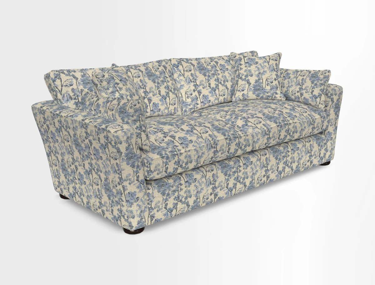 Aldeburgh 3 Seater Sofa in Cloth 22 Bayadere Seal with Scatters in Bayadere & Barcode Seal
