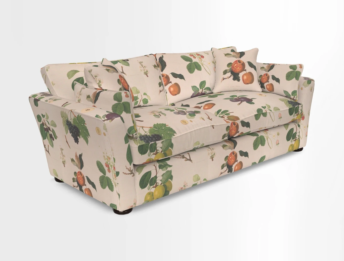 Aldeburgh 3 Seater Sofa in Cloth 22 Bayadere Seal with Scatters in Bayadere & Barcode Seal