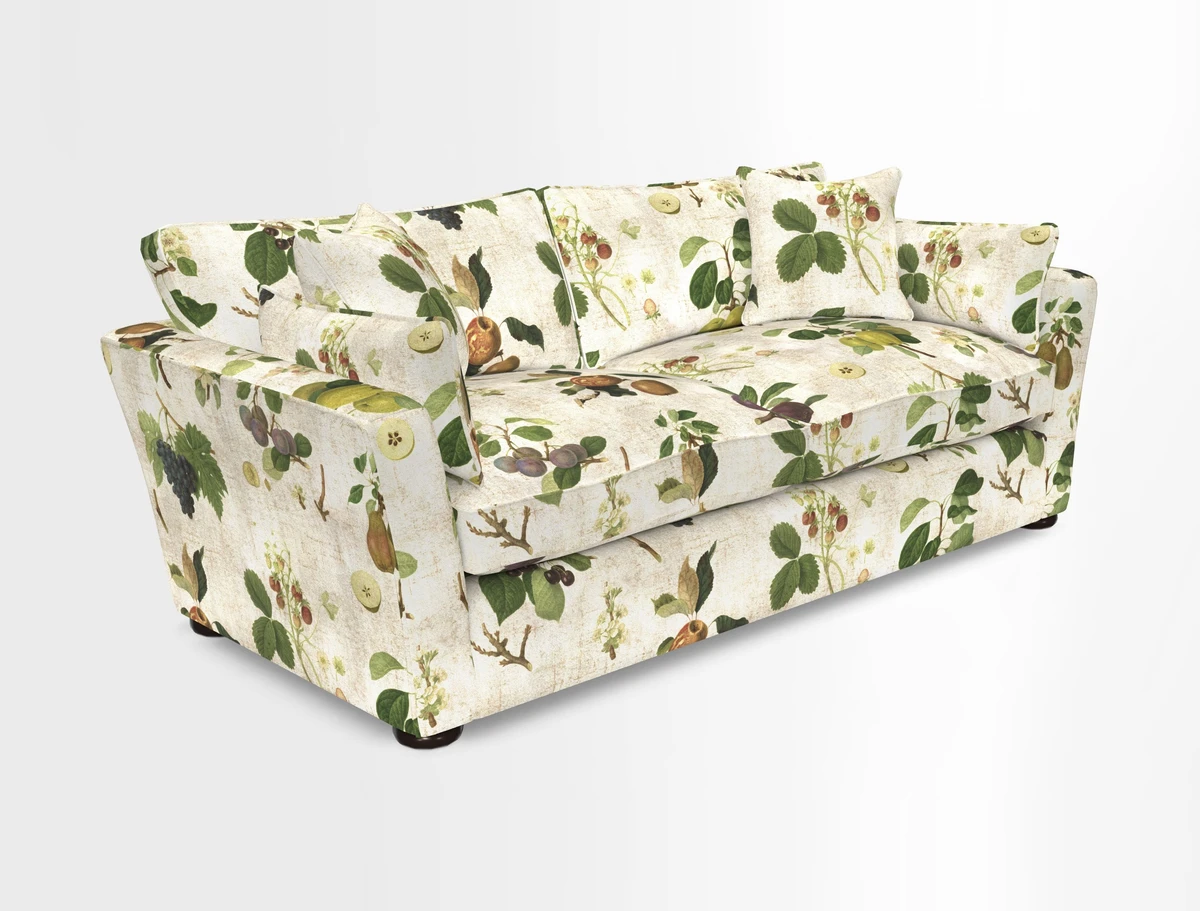 Aldeburgh 3 Seater Sofa in Cloth 22 Bayadere Seal with Scatters in Bayadere & Barcode Seal