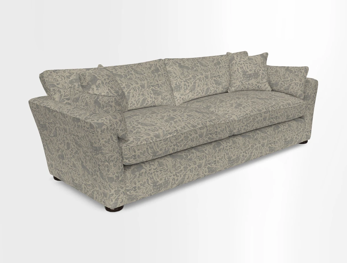 Aldeburgh 4 Seater Sofa in Cloth 22 Bayadere Seal with Scatters in Bayadere & Barcode Seal
