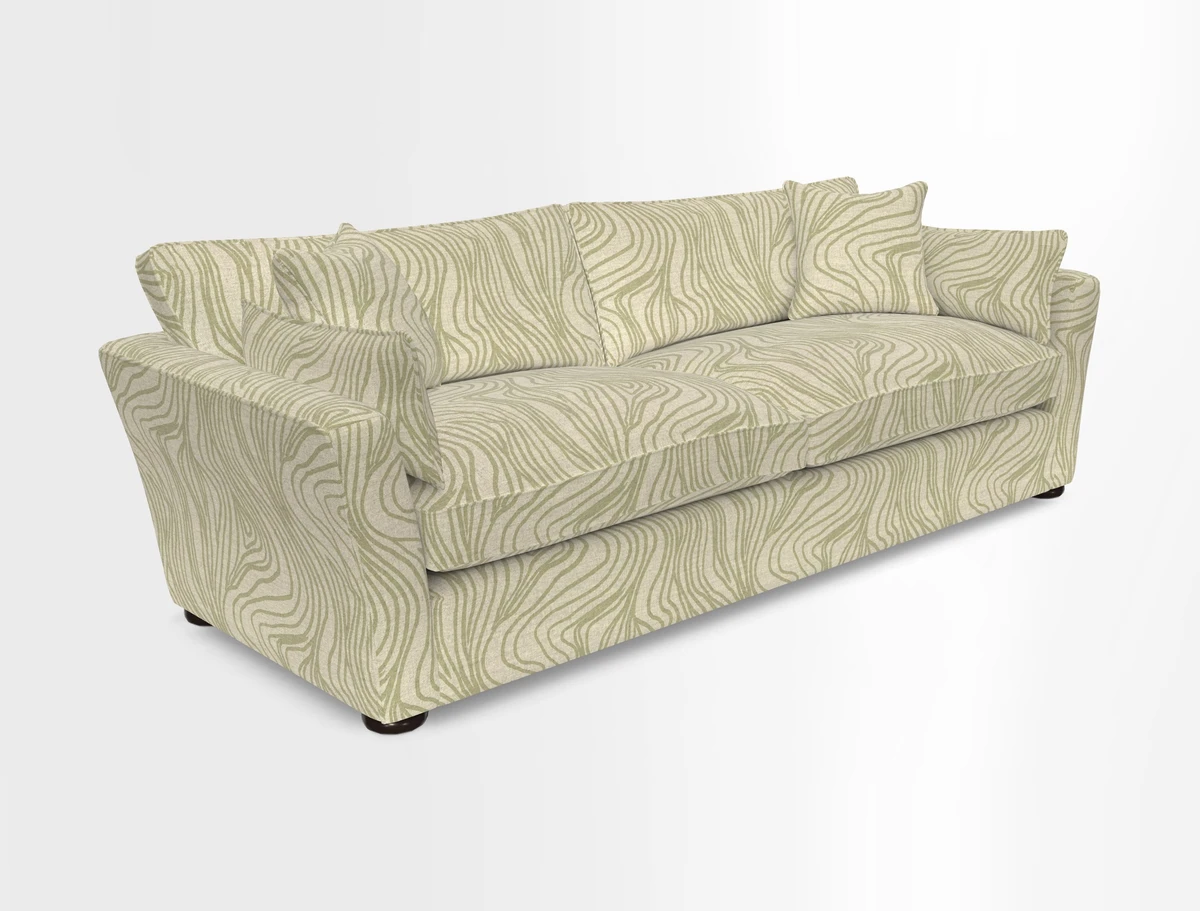 Aldeburgh 4 Seater Sofa in Cloth 22 Bayadere Seal with Scatters in Bayadere & Barcode Seal