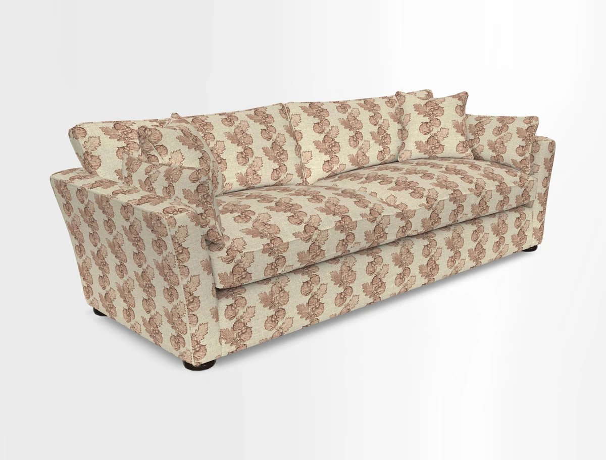 Aldeburgh 4 Seater Sofa in Cloth 22 Bayadere Seal with Scatters in Bayadere & Barcode Seal