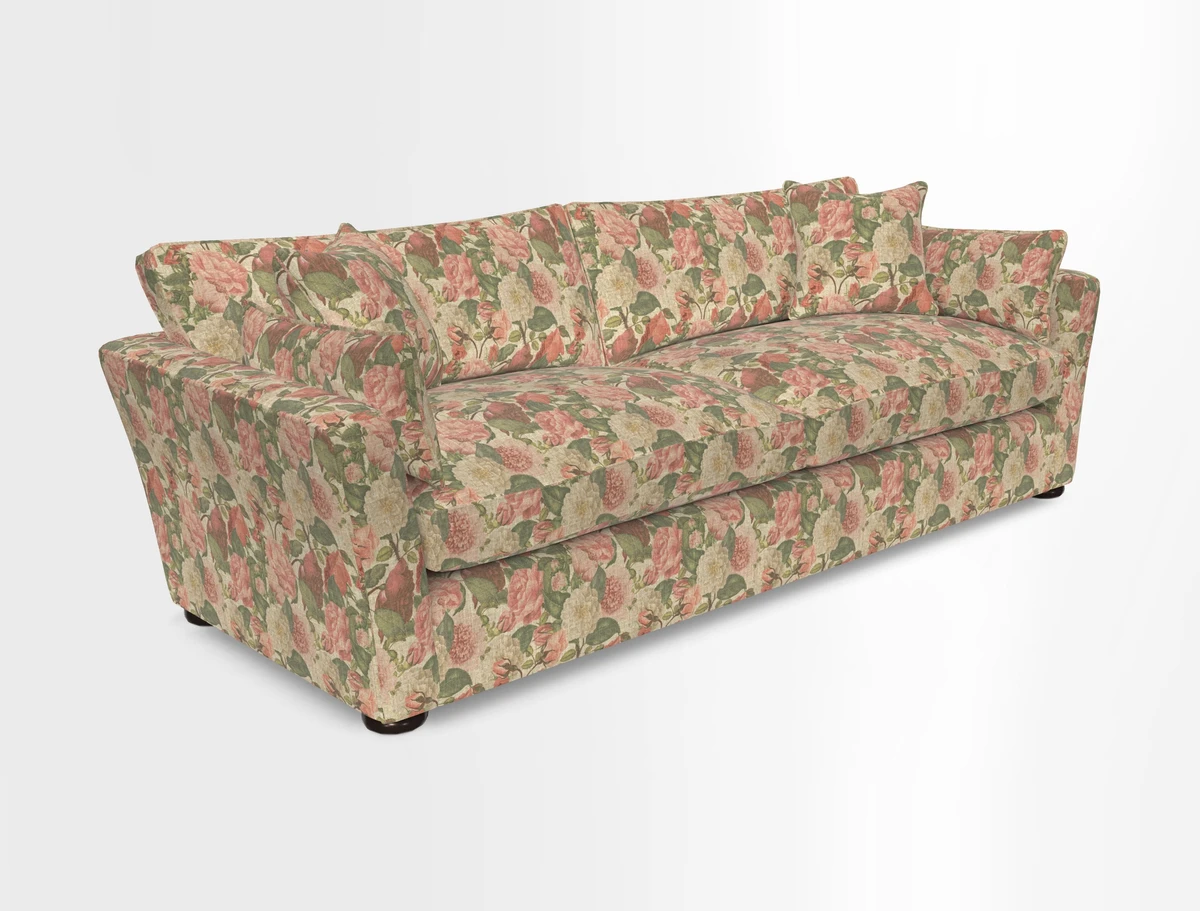 Aldeburgh 4 Seater Sofa in Cloth 22 Bayadere Seal with Scatters in Bayadere & Barcode Seal