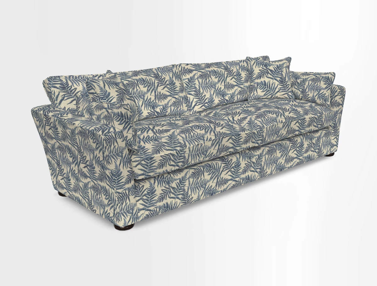 Aldeburgh 4 Seater Sofa in Cloth 22 Bayadere Seal with Scatters in Bayadere & Barcode Seal