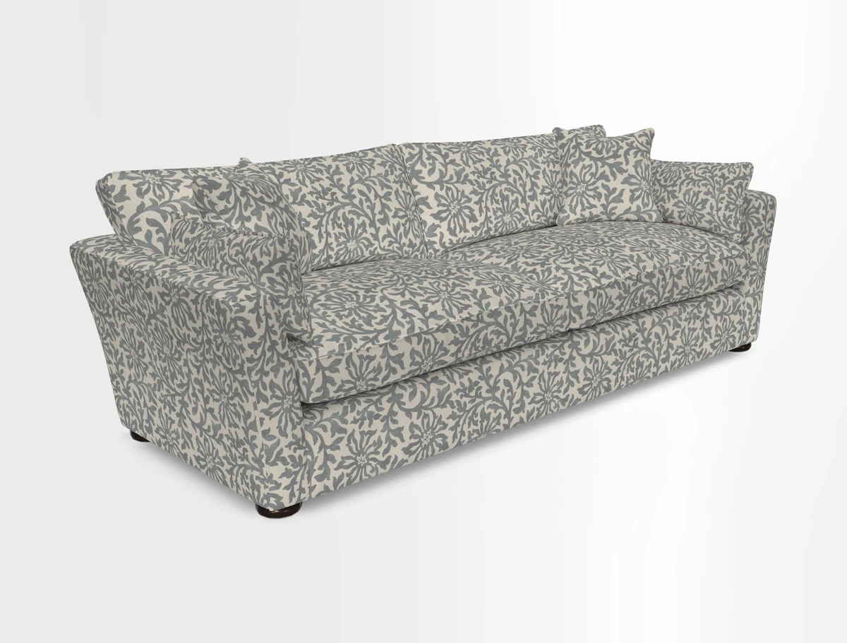Aldeburgh 4 Seater Sofa in Cloth 22 Bayadere Seal with Scatters in Bayadere & Barcode Seal