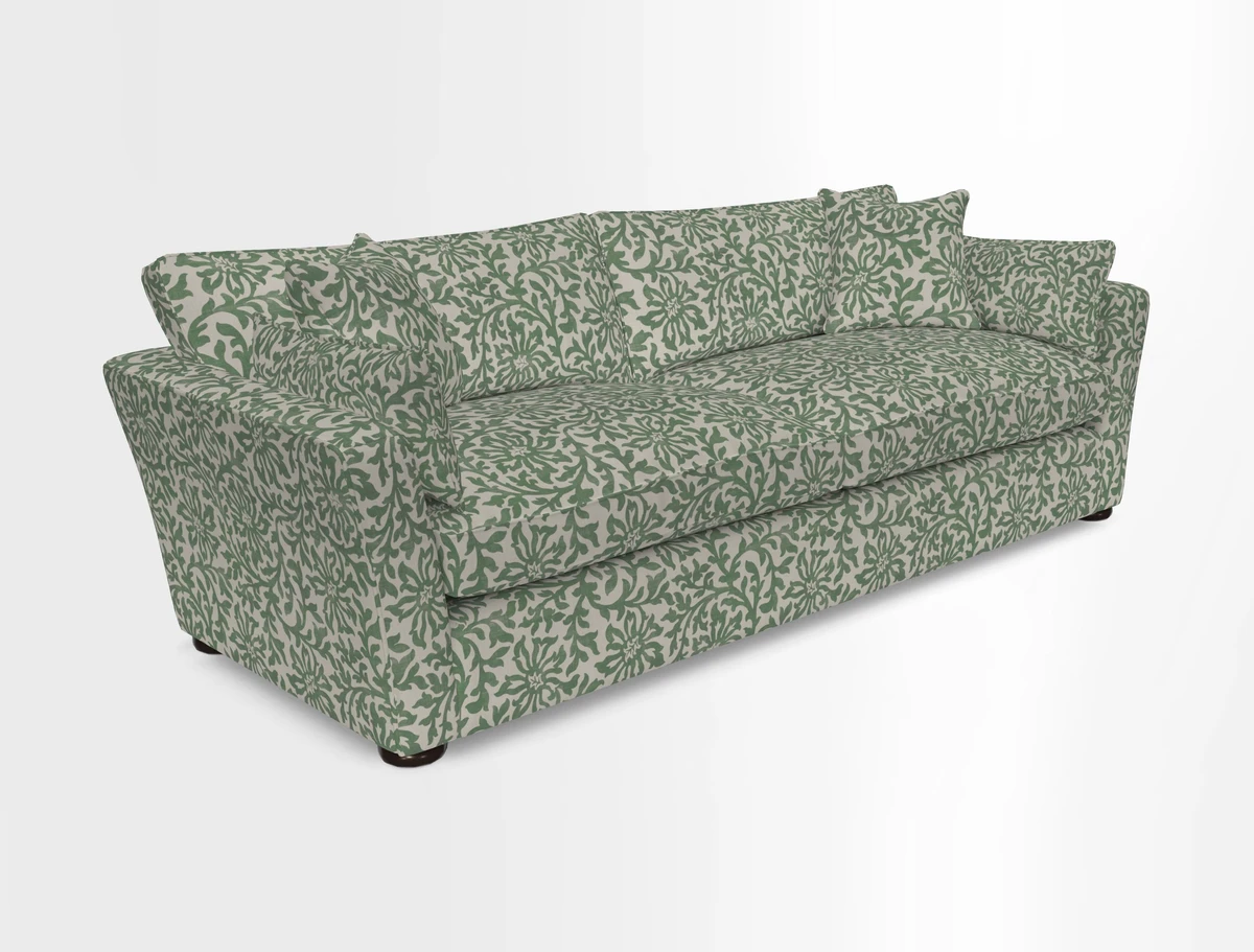 Aldeburgh 4 Seater Sofa in Cloth 22 Bayadere Seal with Scatters in Bayadere & Barcode Seal