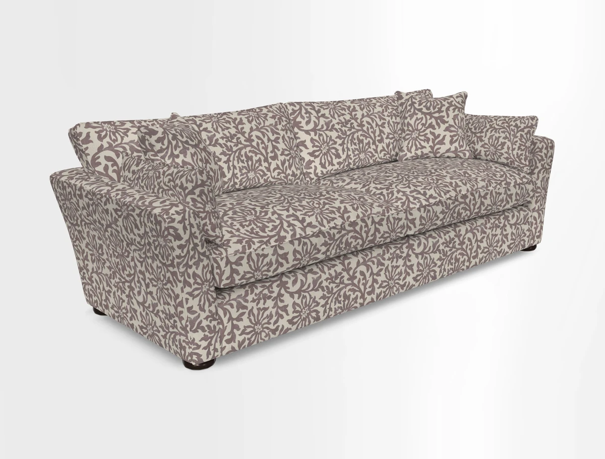Aldeburgh 4 Seater Sofa in Cloth 22 Bayadere Seal with Scatters in Bayadere & Barcode Seal