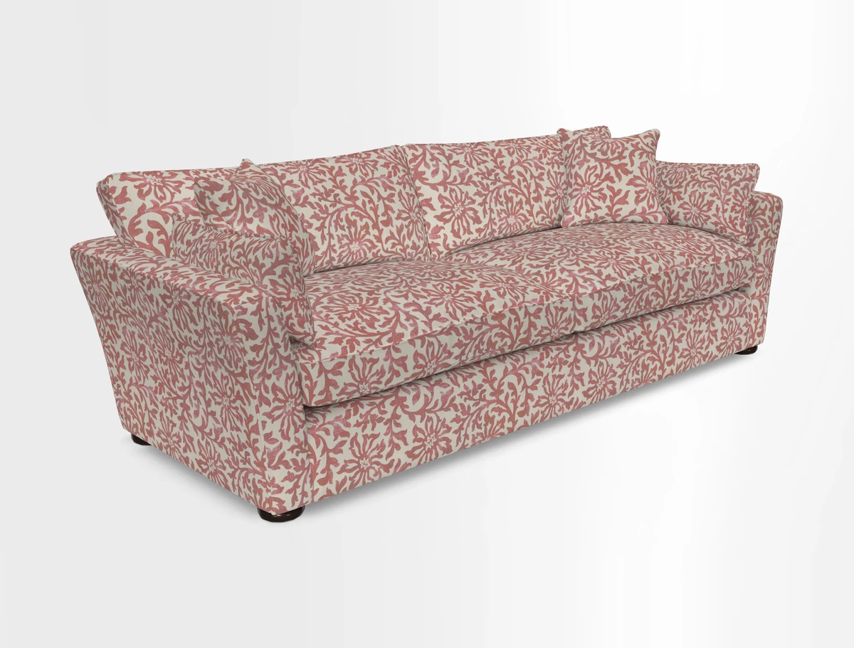 Aldeburgh 4 Seater Sofa in Cloth 22 Bayadere Seal with Scatters in Bayadere & Barcode Seal