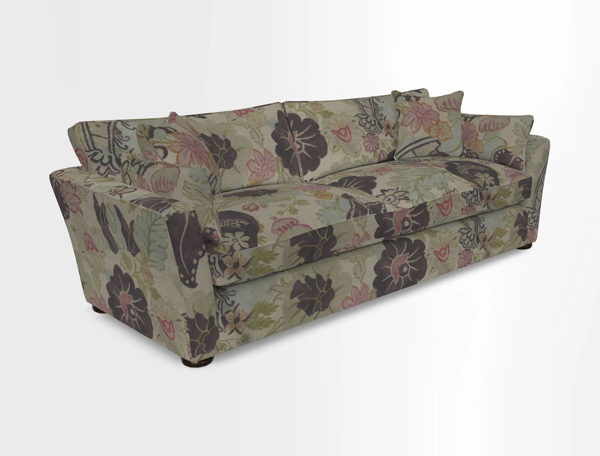Aldeburgh 4 Seater Sofa in Cloth 22 Bayadere Seal with Scatters in Bayadere & Barcode Seal