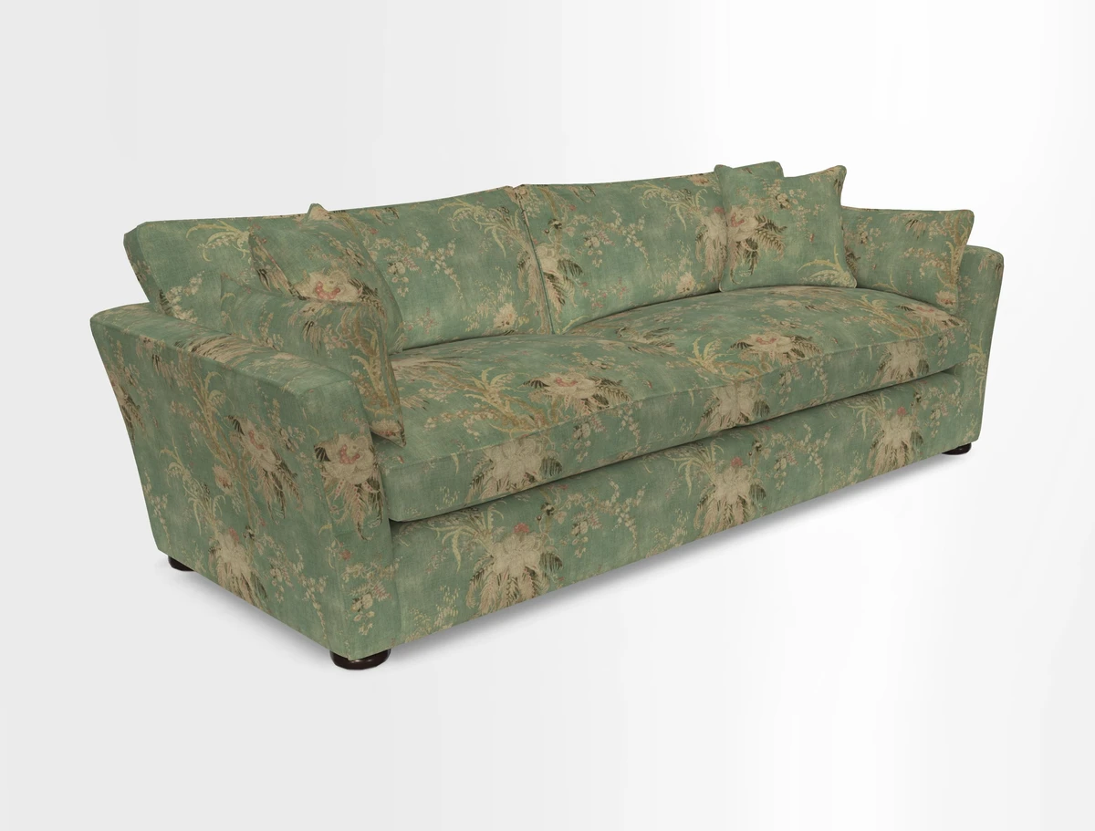 Aldeburgh 4 Seater Sofa in Cloth 22 Bayadere Seal with Scatters in Bayadere & Barcode Seal