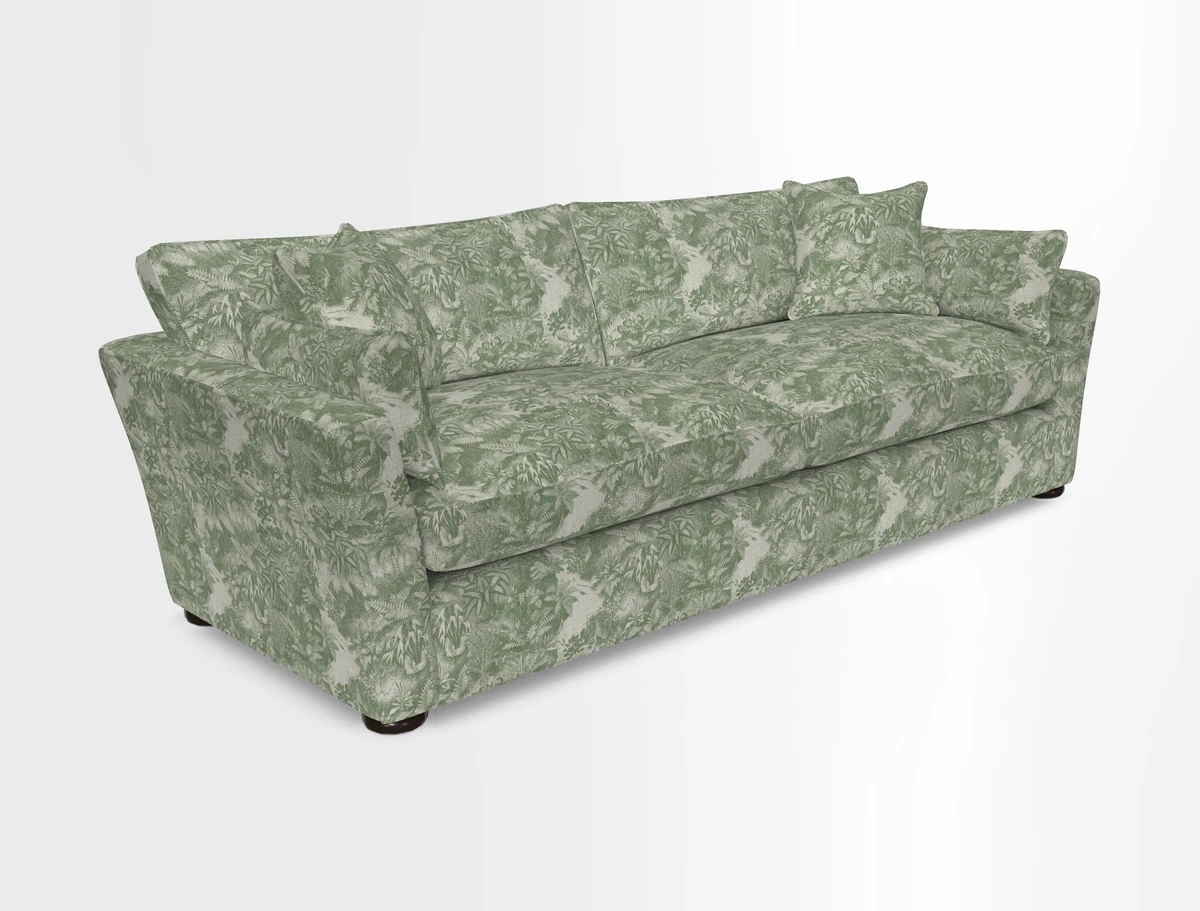 Aldeburgh 4 Seater Sofa in Cloth 22 Bayadere Seal with Scatters in Bayadere & Barcode Seal