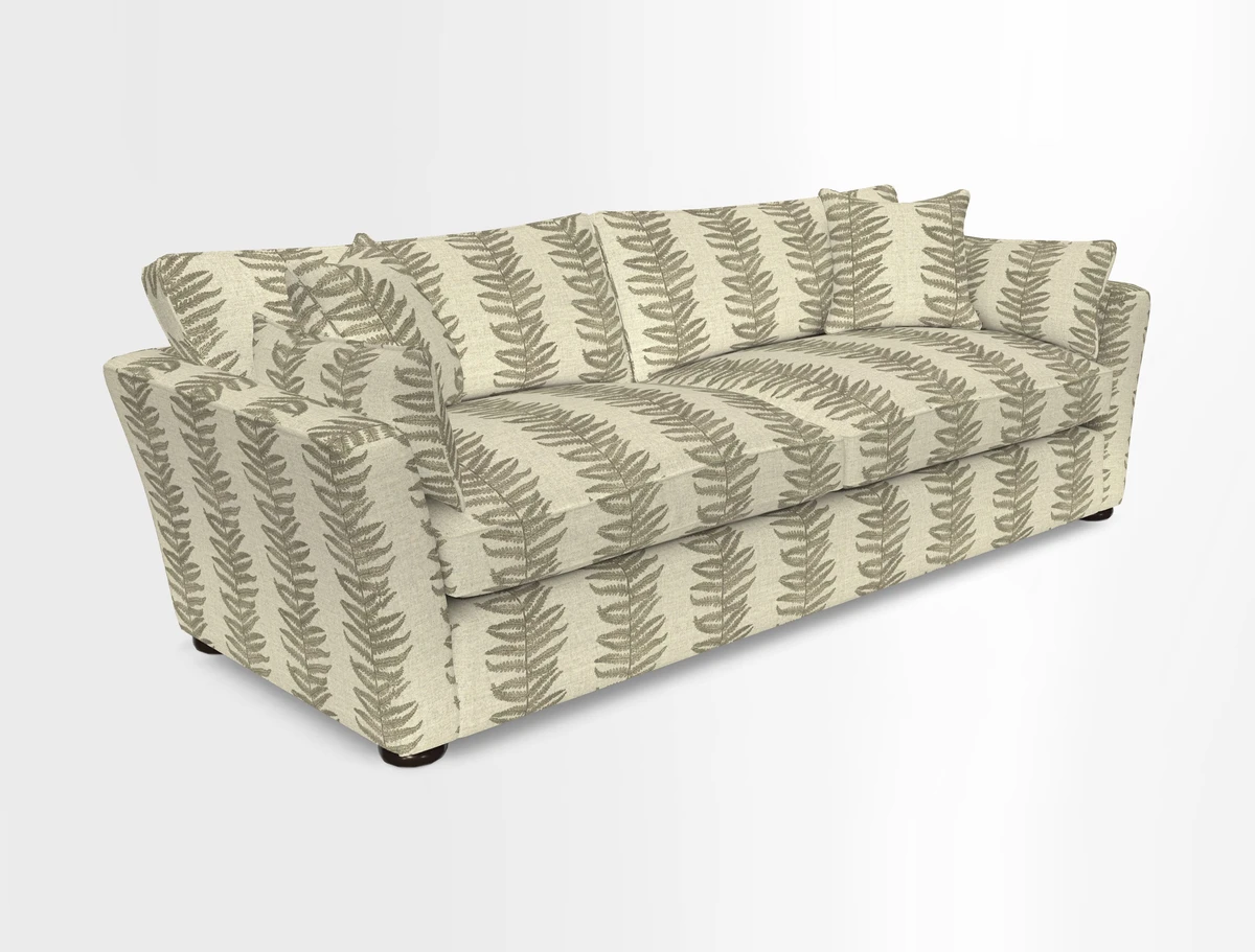 Aldeburgh 4 Seater Sofa in Cloth 22 Bayadere Seal with Scatters in Bayadere & Barcode Seal