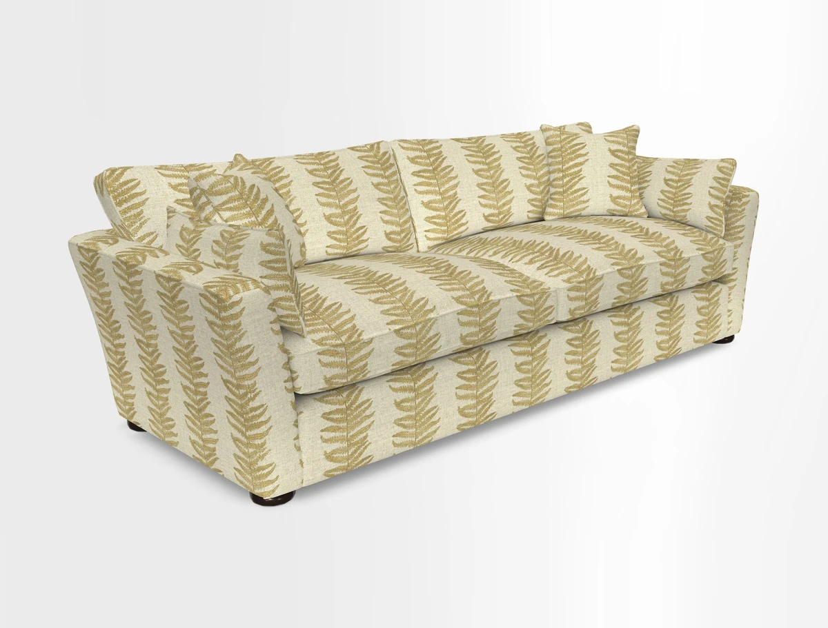 Aldeburgh 4 Seater Sofa in Cloth 22 Bayadere Seal with Scatters in Bayadere & Barcode Seal