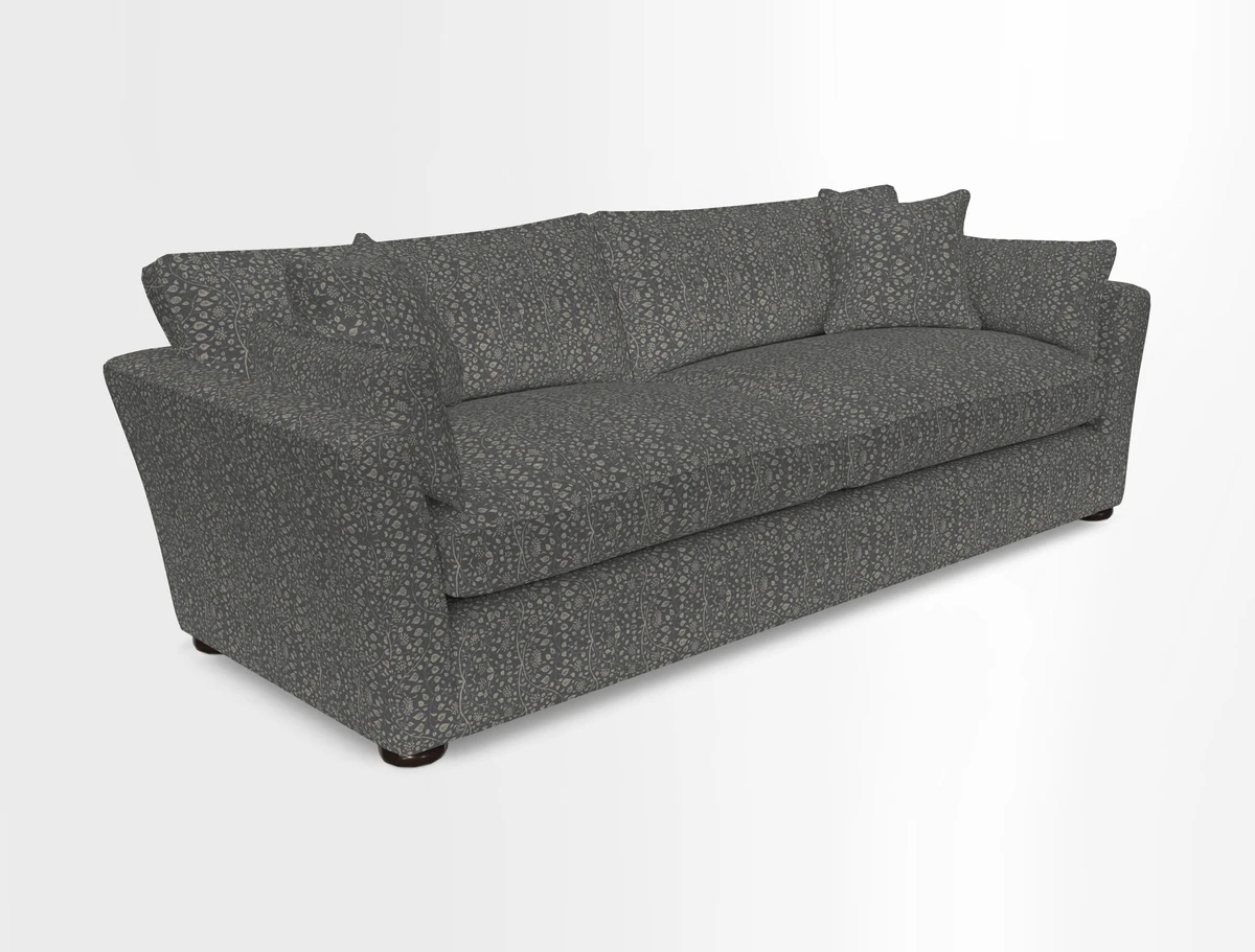 Aldeburgh 4 Seater Sofa in Cloth 22 Bayadere Seal with Scatters in Bayadere & Barcode Seal