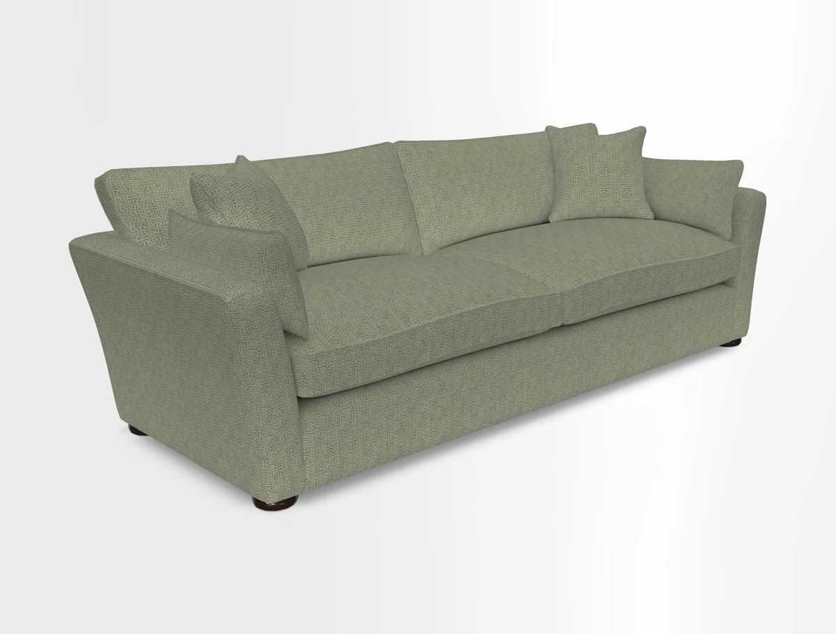 Aldeburgh 4 Seater Sofa in Cloth 22 Bayadere Seal with Scatters in Bayadere & Barcode Seal