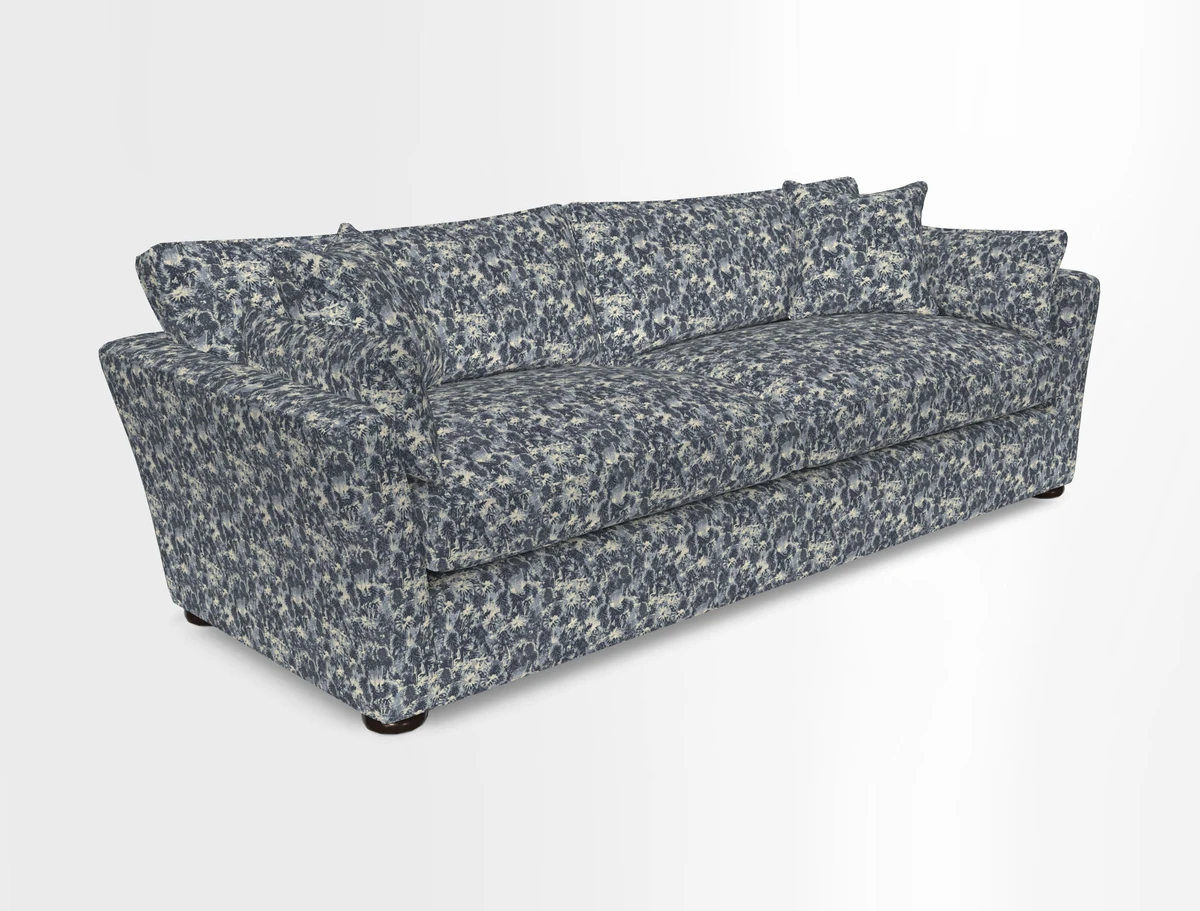 Aldeburgh 4 Seater Sofa in Cloth 22 Bayadere Seal with Scatters in Bayadere & Barcode Seal
