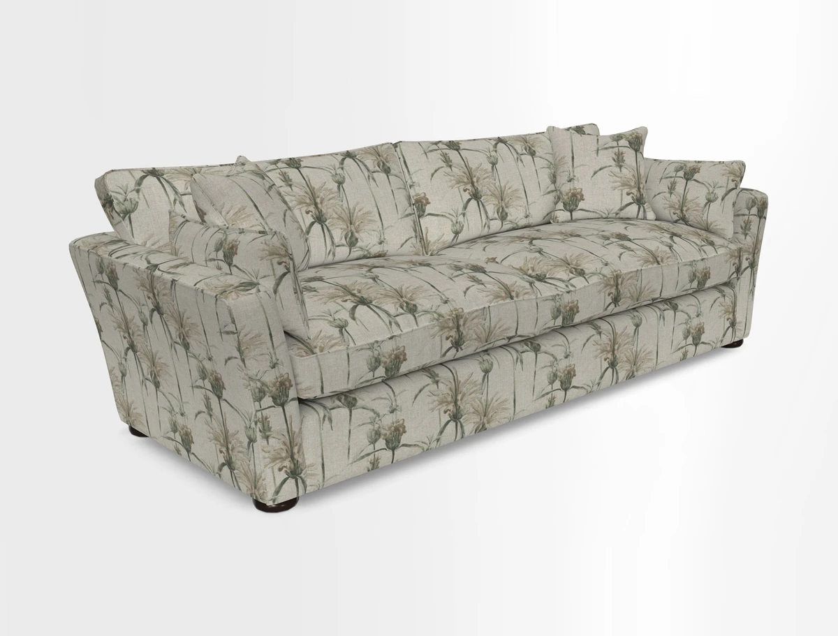 Aldeburgh 4 Seater Sofa in Cloth 22 Bayadere Seal with Scatters in Bayadere & Barcode Seal
