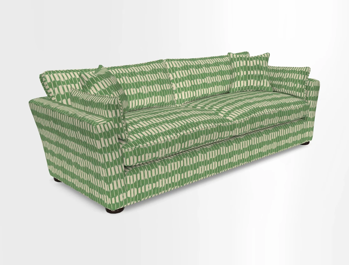 Aldeburgh 4 Seater Sofa in Cloth 22 Bayadere Seal with Scatters in Bayadere & Barcode Seal