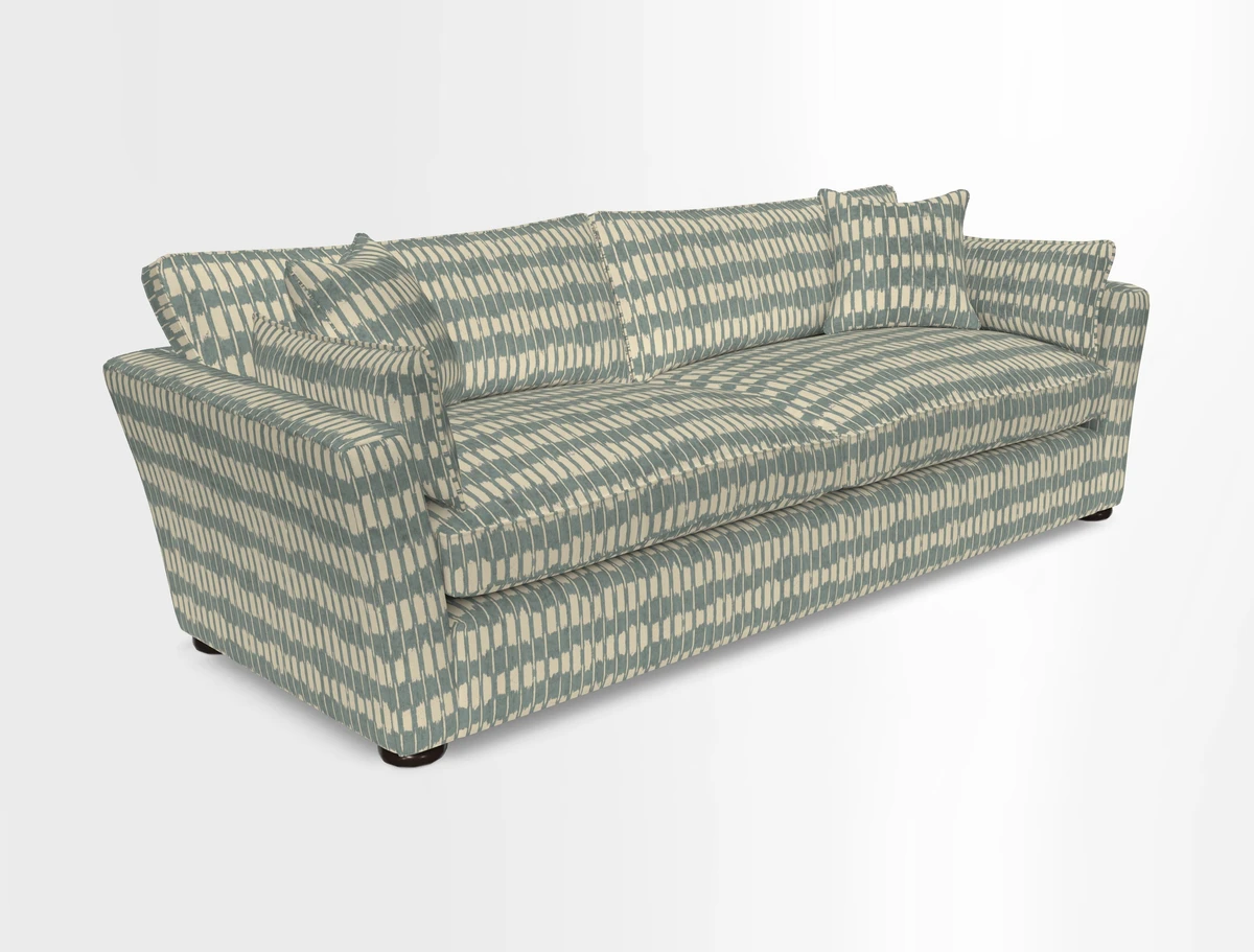 Aldeburgh 4 Seater Sofa in Cloth 22 Bayadere Seal with Scatters in Bayadere & Barcode Seal