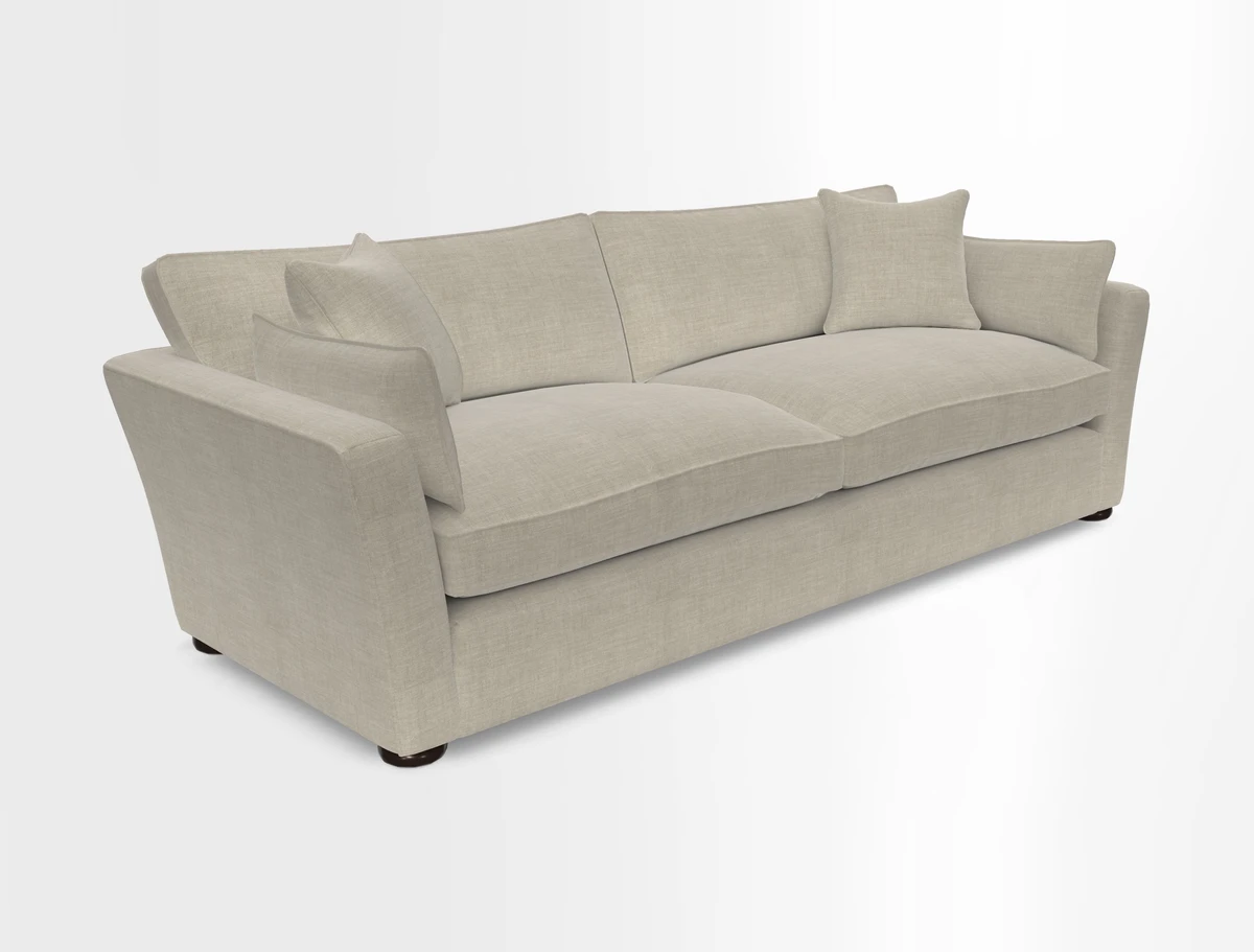 Aldeburgh 4 Seater Sofa in Cloth 22 Bayadere Seal with Scatters in Bayadere & Barcode Seal
